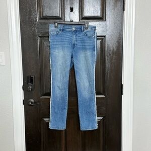 J. Jill High Rise Cropped Side Fringe Jeans Size 10